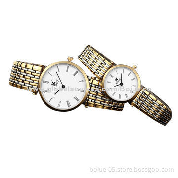 New 2014 stainless steel couples watch, stainless steel mechanical movement